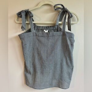 J. Crew Black and White Gingham Tank Top